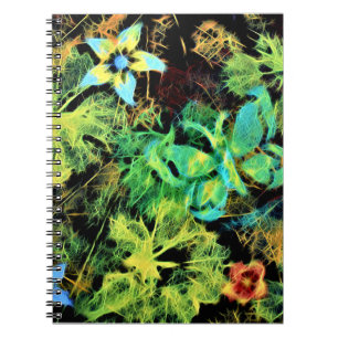 Cuaderno Portátil de espiral de mariposa y flor Rodilius