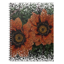 Cuaderno Portátil de espiral de naranja Daisy Balls