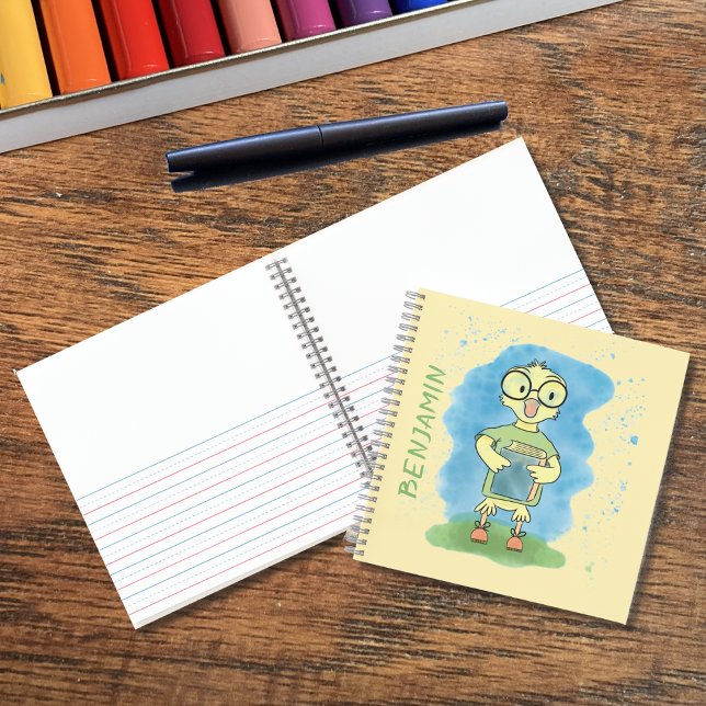 Cuaderno Portátil de espiral de niños amarillos Geeky Duckl (Subido por el creador)