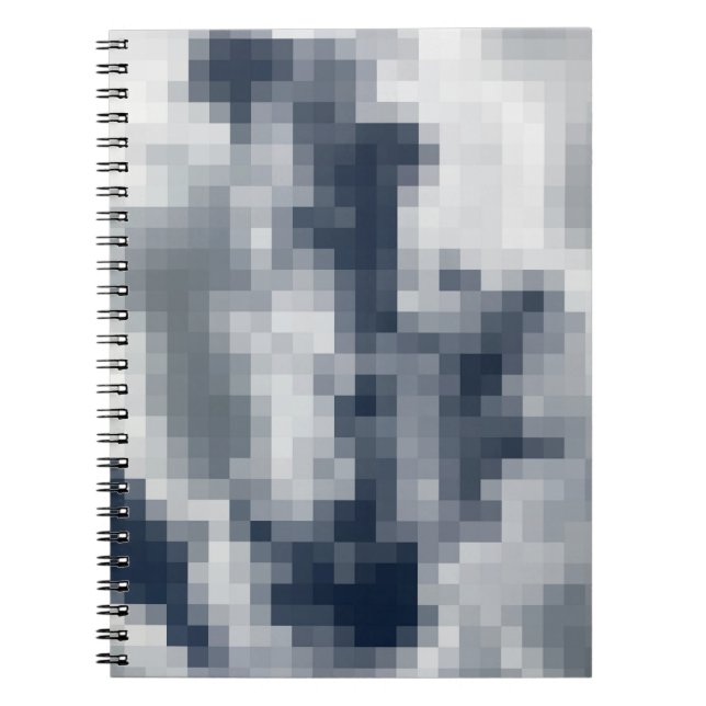 Cuaderno Portátil de espiral de nube pixelada (Frente)