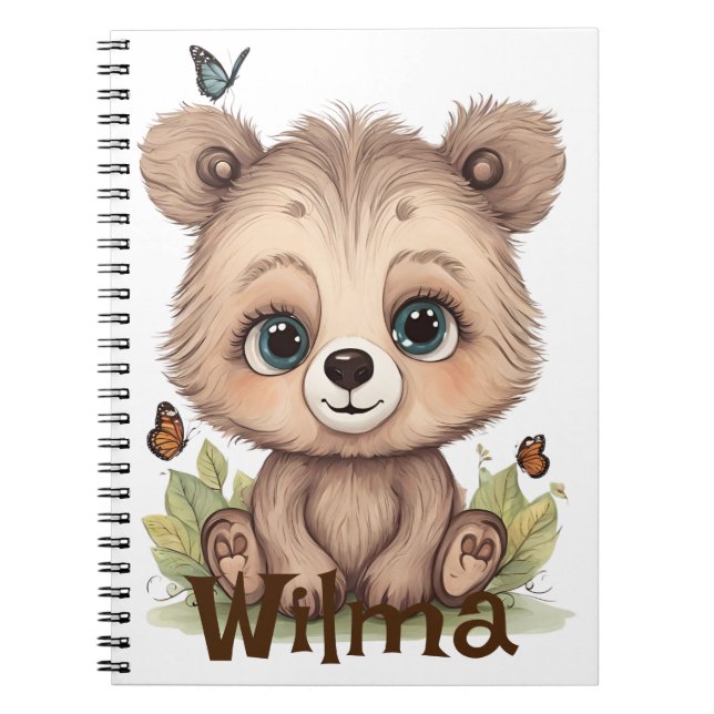 Cuaderno Portátil de espiral de oso más dulce personalizado (Frente)
