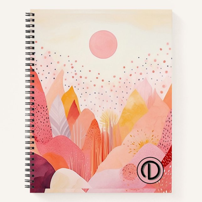 Cuaderno Portátil de espiral de Pastel Boho - Personalizado (Anverso)