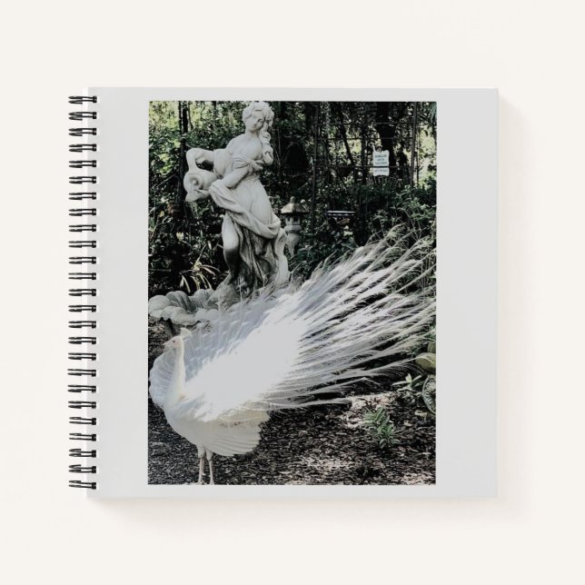 Cuaderno Portátil de espiral de pavo real de jardín (Anverso)