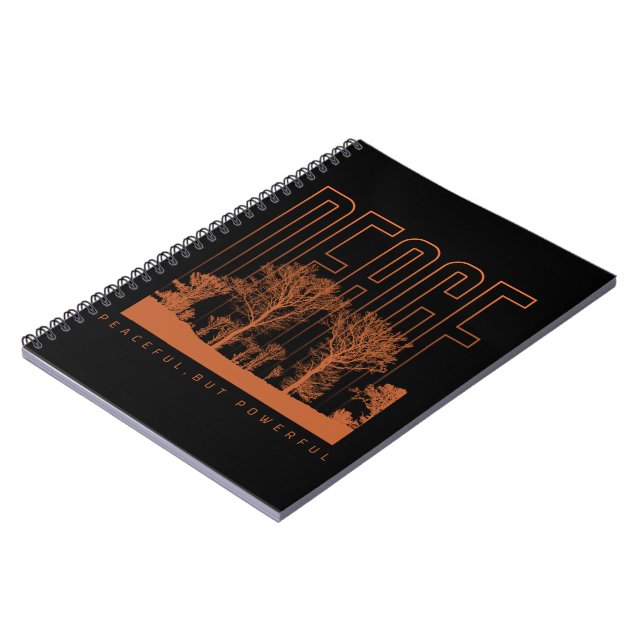 Cuaderno Portátil de espiral de paz futurista para Naranja  (Lado Izquierdo)