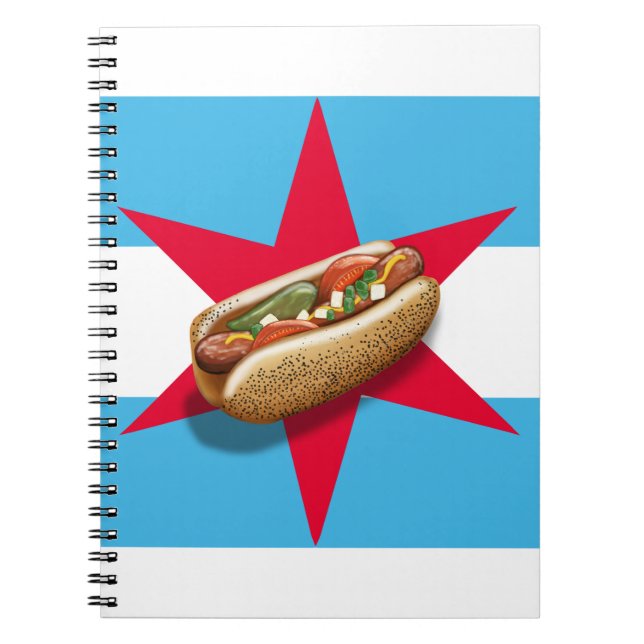 Cuaderno Portátil de espiral de perro caliente de Chicago (Frente)