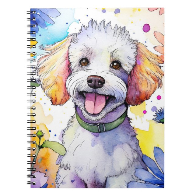 Cuaderno Portátil de espiral de perro canino (Frente)