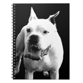 Cuaderno Portátil de espiral de perro del Boxeador Blanco