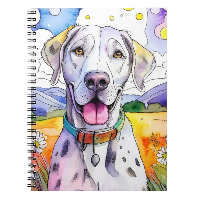Cuaderno Portátil de espiral de perro grande (Frente)
