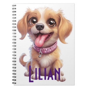 Cuaderno Portátil de espiral de perro lindo personalizado p