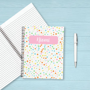 Cuaderno Portátil de espiral de puntos de polka vibrante