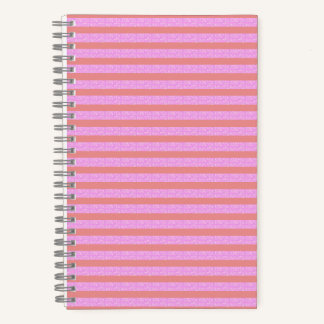 Cuaderno Portátil de espiral de rayas geométricas rosadas