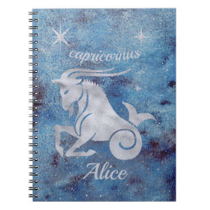 Cuaderno Portátil de espiral de Rótulo Zodiaco de Capricorn