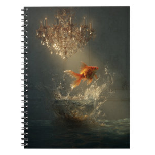 Cuaderno Portátil de espiral de salto de pez dorado