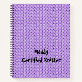 Cuaderno Portátil de espiral de textura de punto púrpura