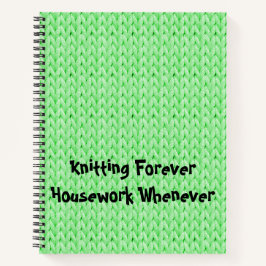 Cuaderno Portátil de espiral de textura de punto verde