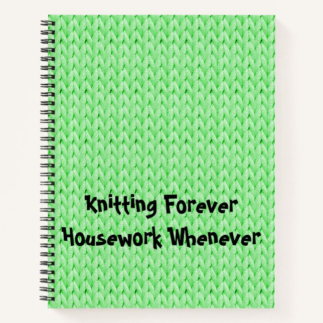 Cuaderno Portátil de espiral de textura de punto verde (Anverso)