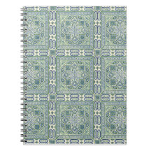 Portátil de espiral de textura verde