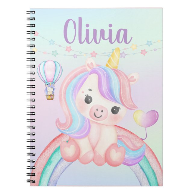 Cuaderno Portátil de espiral de unicornio - Diseño para pas (Frente)