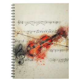 Cuaderno Portátil de espiral de violín