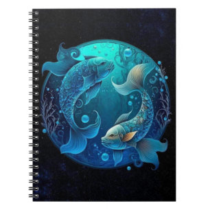 Cuaderno Portátil de espiral de zodiaco de Pisces