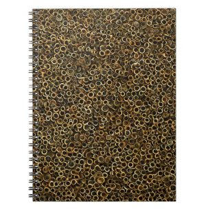 Cuaderno Portátil de espiral dorada - Patrón metálico