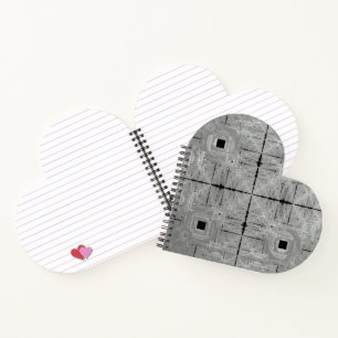 Cuaderno Portátil de espiral dorsal con forma de corazón se