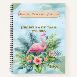 Cuaderno Portátil de espiral Flamingo con presupuesto Perso