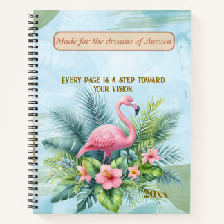 Cuaderno Portátil de espiral Flamingo con presupuesto Perso