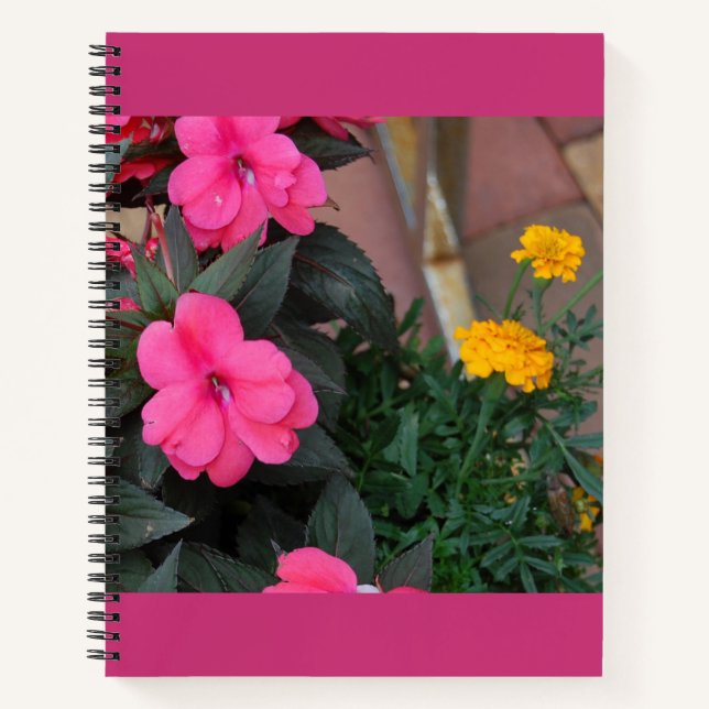 Cuaderno Portátil de espiral floral (Anverso)