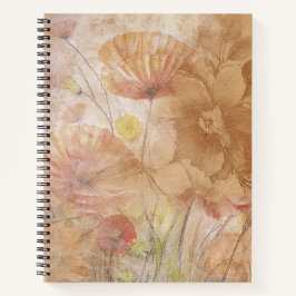 Cuaderno Portátil de espiral floral - Línea gobernada