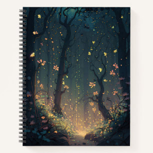 Cuaderno portátil de espiral forestal fantástico