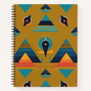 Cuaderno Portátil de espiral geométrica