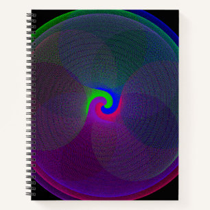 Cuaderno Portátil de espiral geométrica del centro fundido