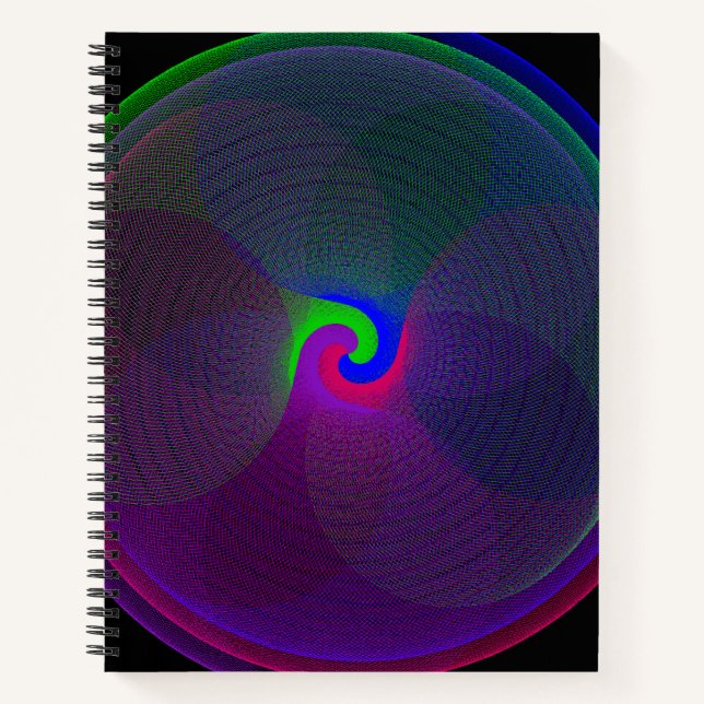 Cuaderno Portátil de espiral geométrica del centro fundido  (Anverso)