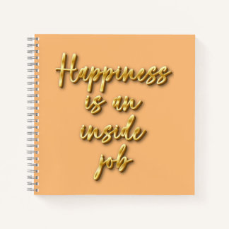 Cuaderno Portátil de espiral motivacional de la felicidad