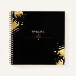 Cuaderno Portátil de espiral negra y dorada