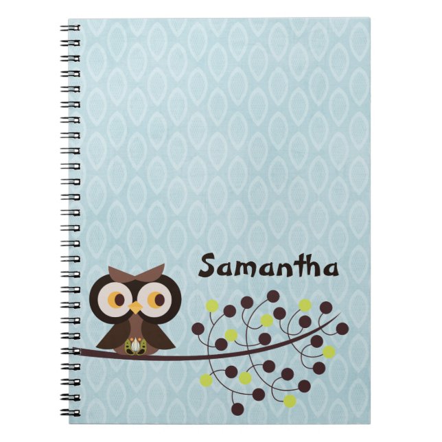 Cuaderno Portátil de espiral nocturna de Hoot de Lechuza Fo (Frente)