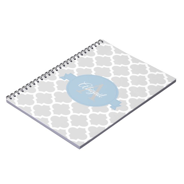 Cuaderno Portátil de espiral personalizada de quatrefoil az (Lado Izquierdo)