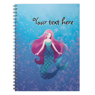 Cuaderno Portátil de espiral personalizada de sirena marina