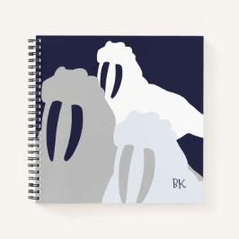 Cuaderno Portátil de espiral personalizada Monograma Walrus