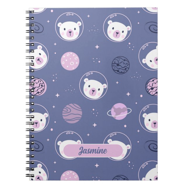 Cuaderno Portátil de espiral personalizado de los osos espa (Frente)