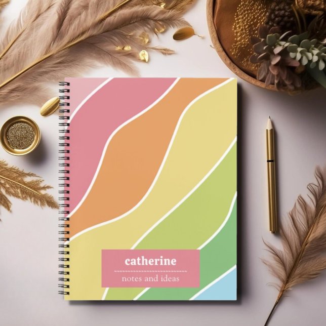 Cuaderno portátil de espiral personalizado de onda (Subido por el creador)