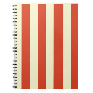 Cuaderno Portátil de espiral retro grande superior a rayas