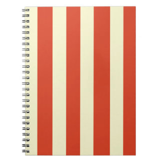 Cuaderno Portátil de espiral retro grande superior a rayas