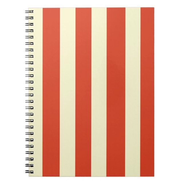 Cuaderno Portátil de espiral retro grande superior a rayas (Frente)