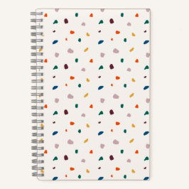 Cuaderno Portátil de espiral retro Terrazzo