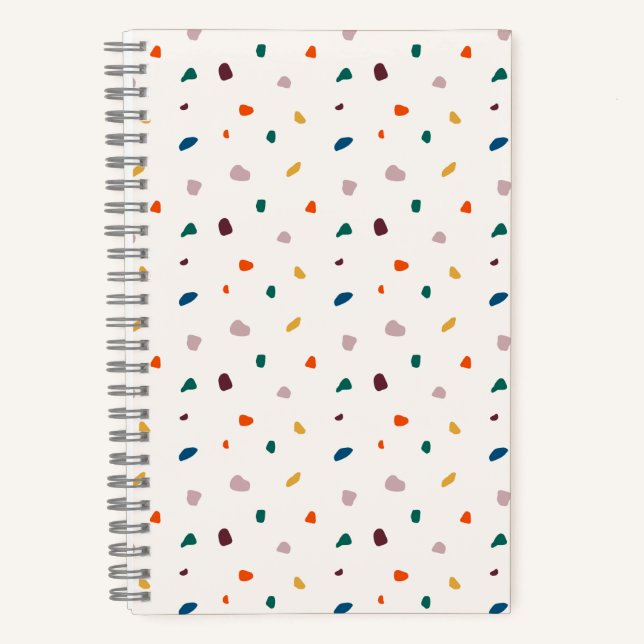 Cuaderno Portátil de espiral retro Terrazzo (Anverso)