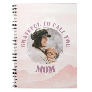 Cuaderno Portátil de espiral rosada personalizada para mamá