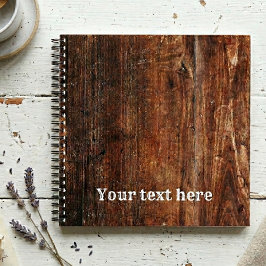 Cuaderno Portátil de espiral rustico personalizado de mader