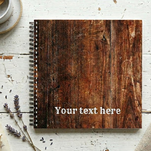 Cuaderno Portátil de espiral rustico personalizado de mader